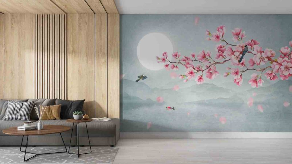 papier peint panoramique fleur de cerisier